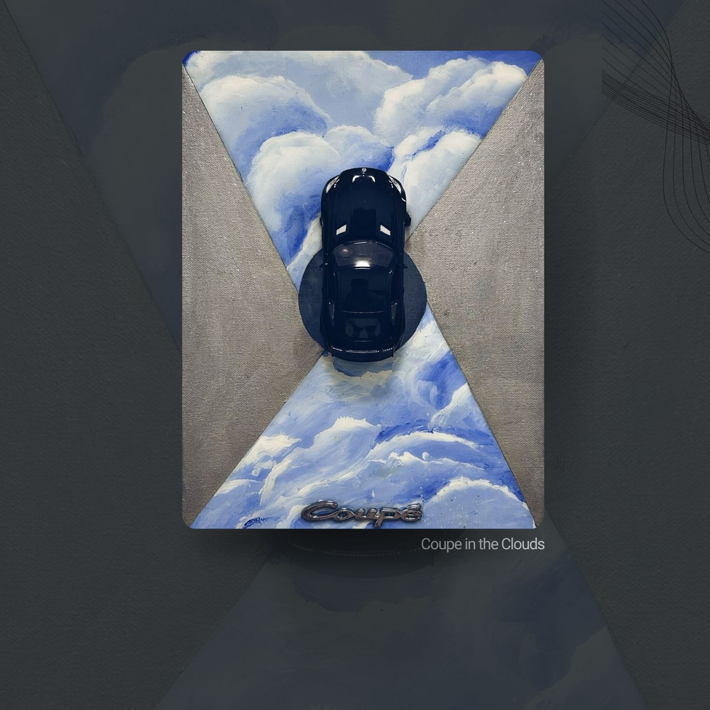 Coupe in the Clouds original framed automotive display artwork