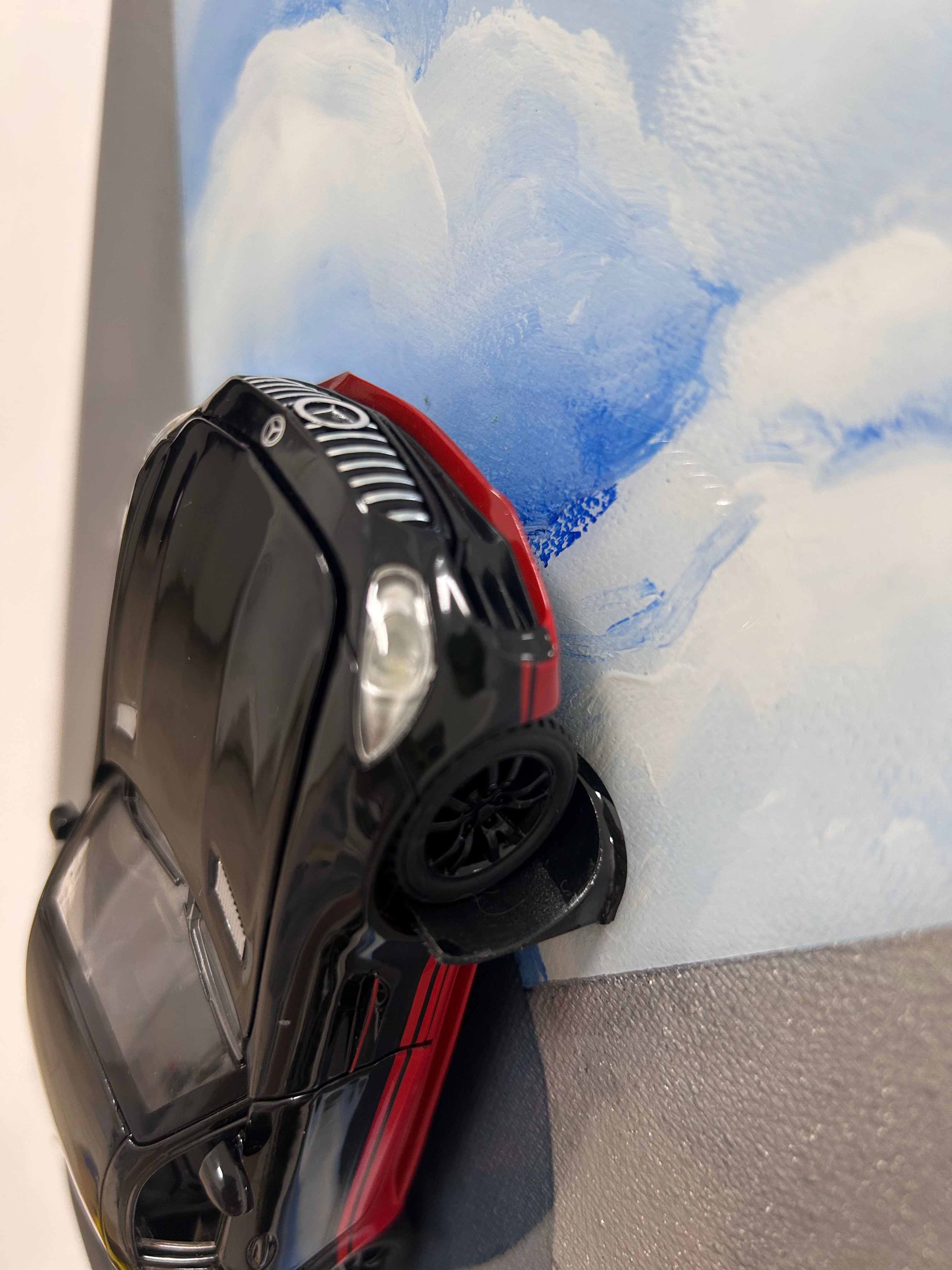 Coupe in the Clouds original framed automotive display artwork