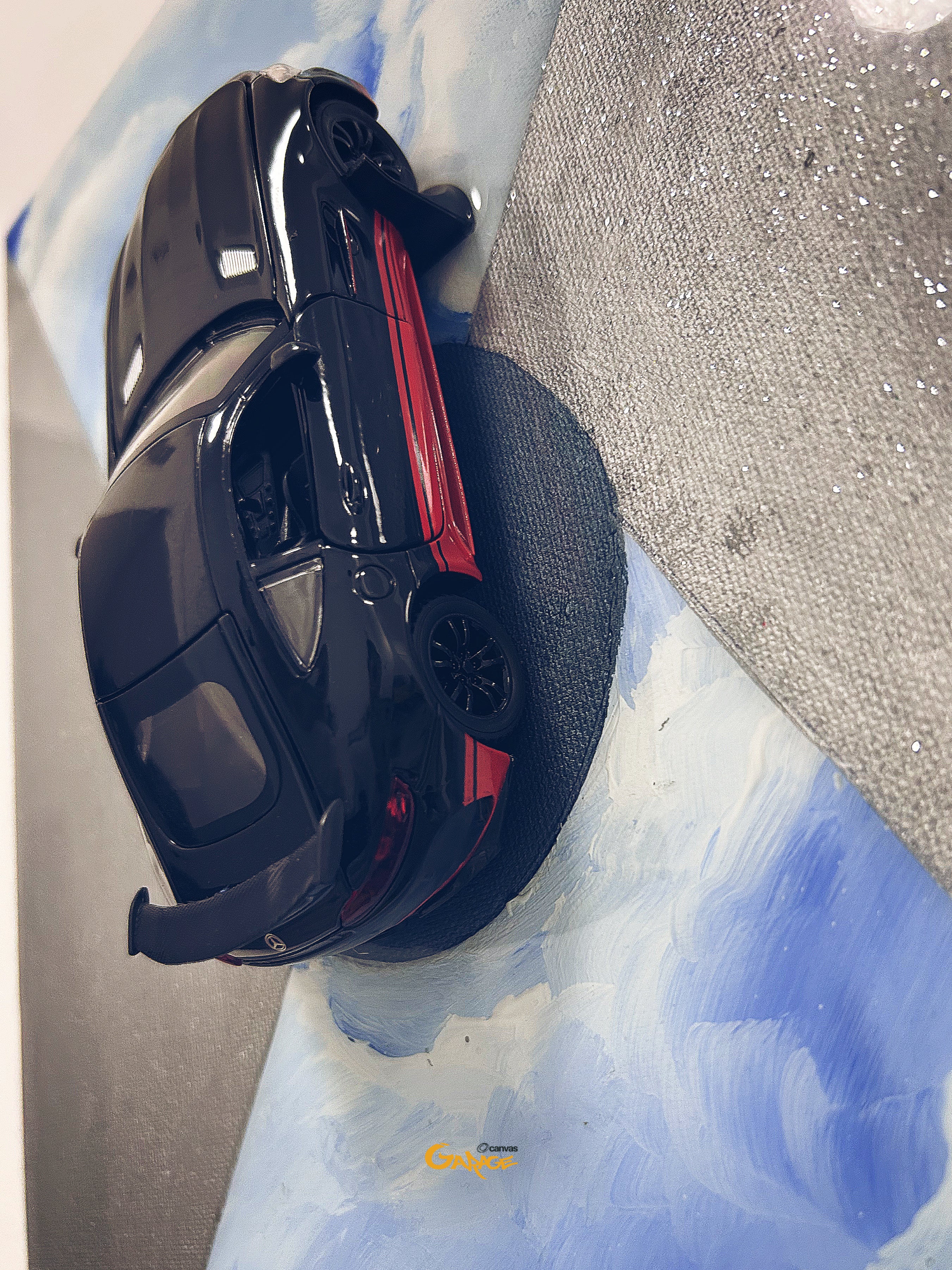 Coupe in the Clouds original framed automotive display artwork