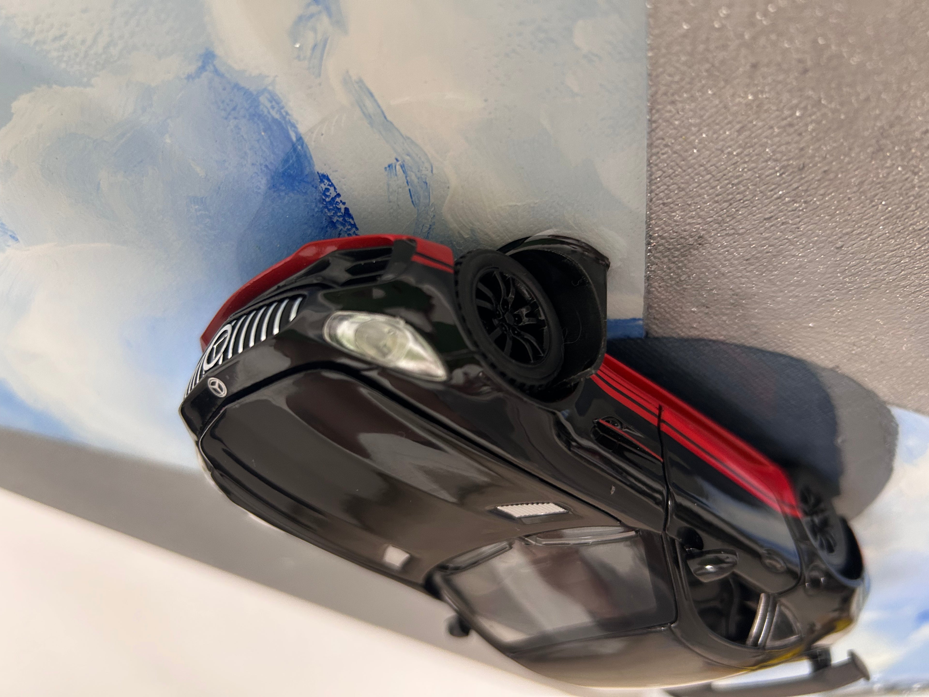 Coupe in the Clouds original framed automotive display artwork