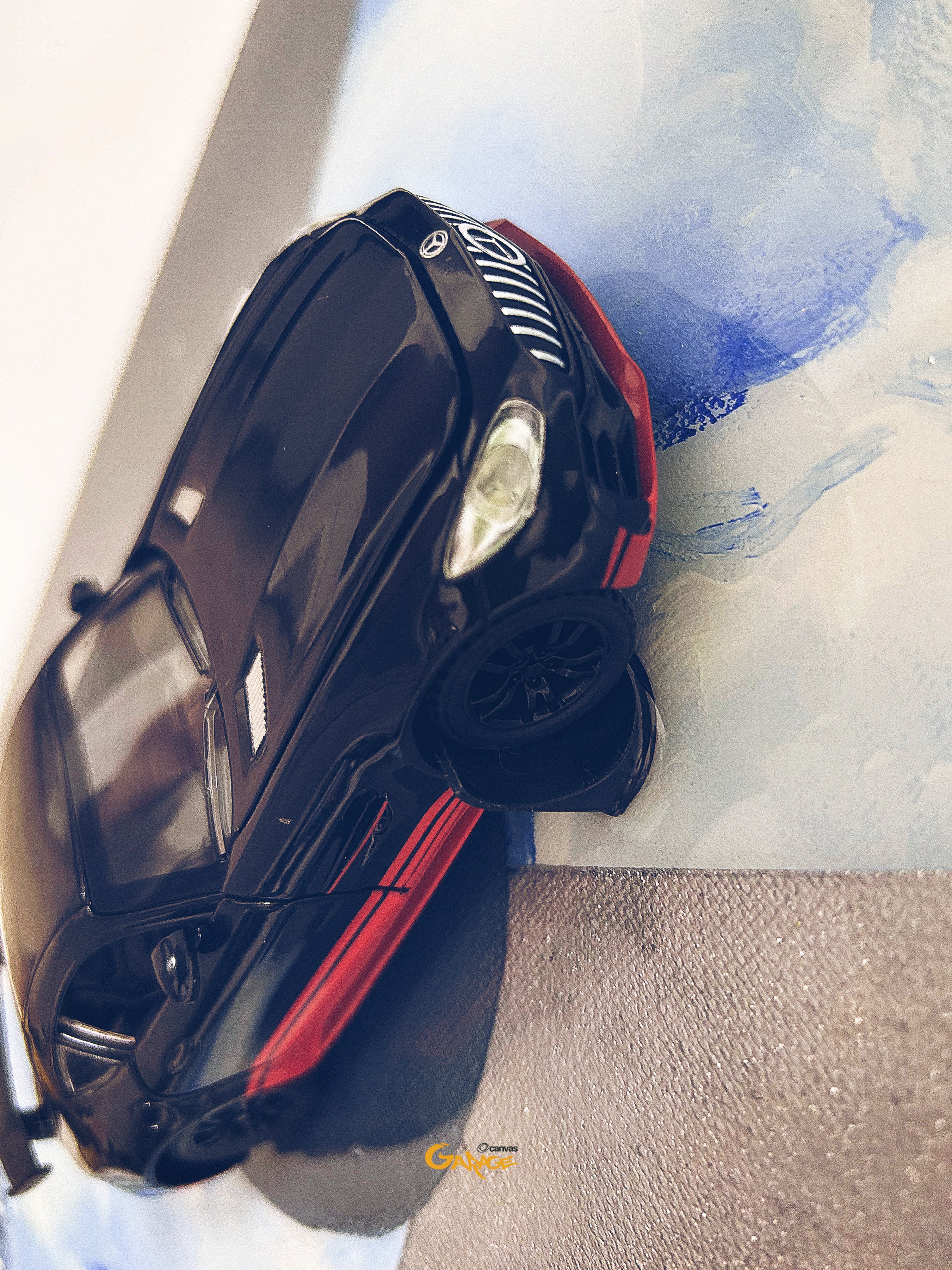 Coupe in the Clouds original framed automotive display artwork