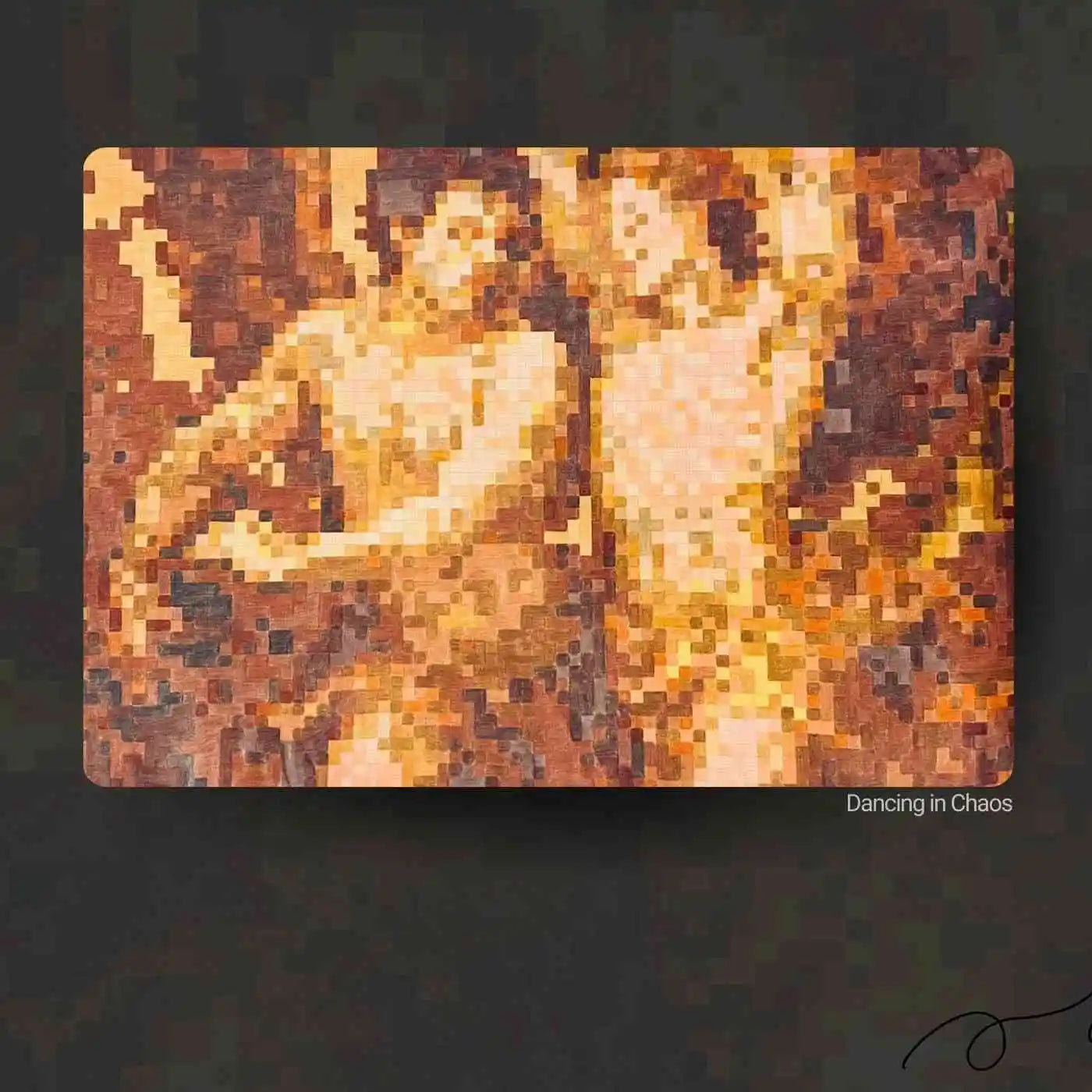 Dancing in Chaos original framed pixel art artwork