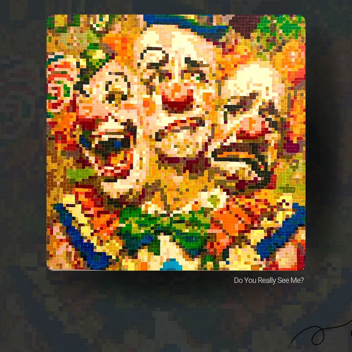 Do You Really See Me original framed pixel art artwork