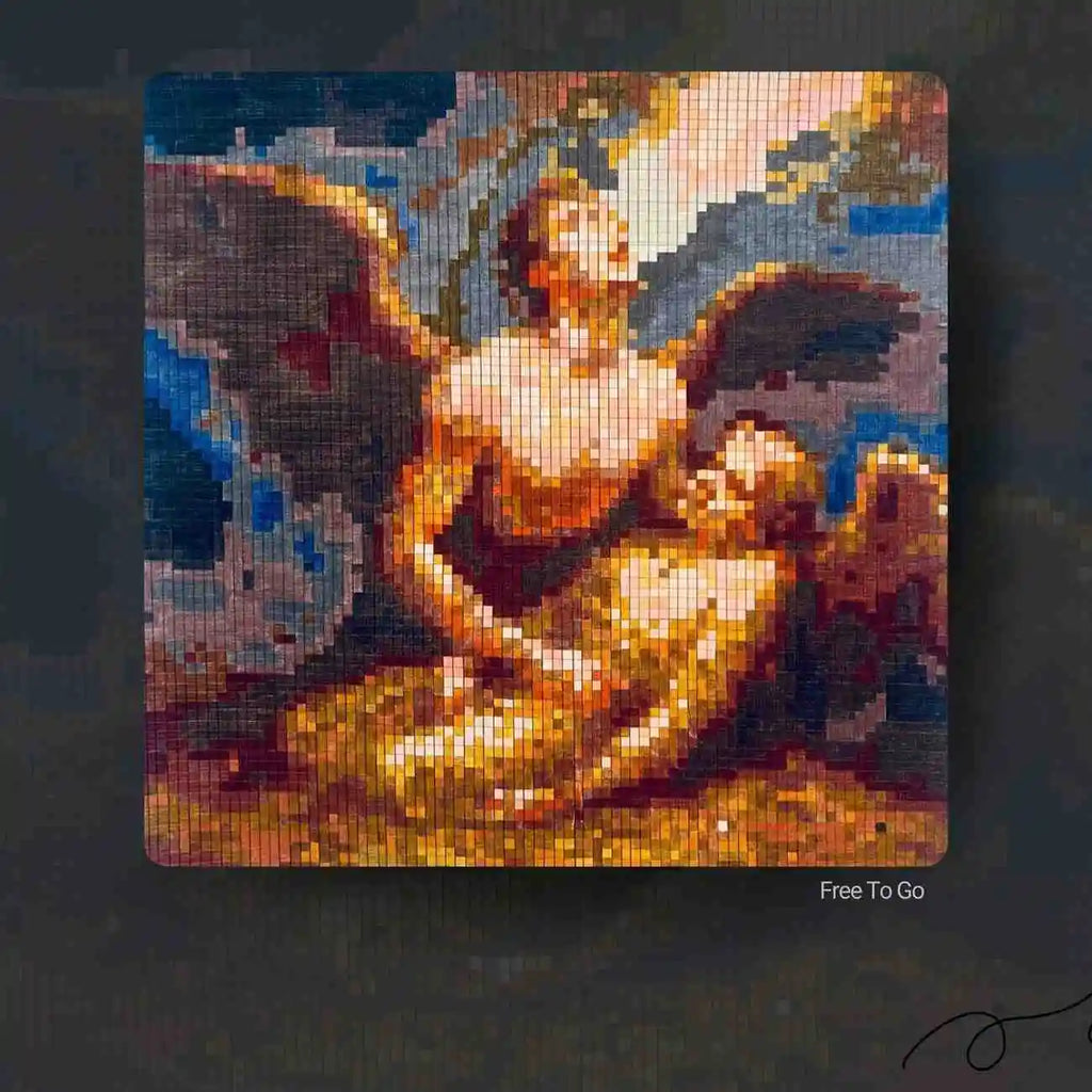 Free To Go original framed pixel art artwork