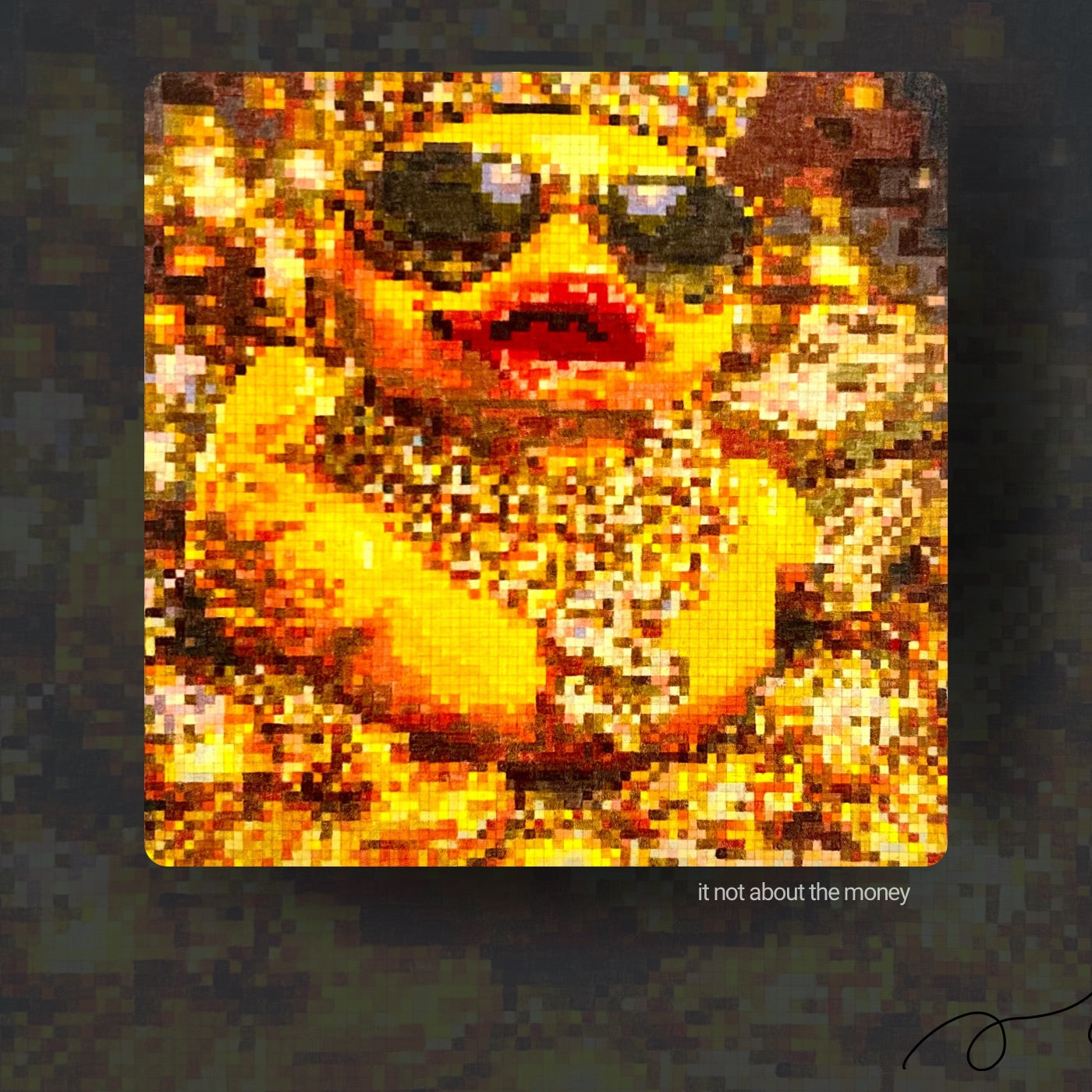 It’s Not About the Money original framed pixel art artwork