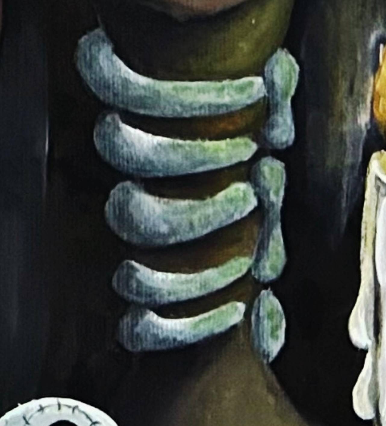 Stretching my skin original surreal artwork on canvas