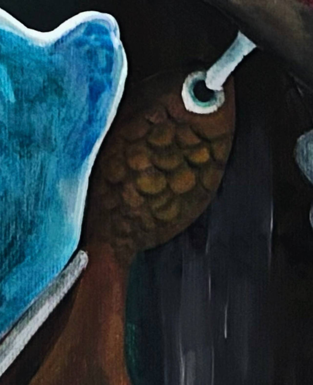 Stretching my skin original surreal artwork on canvas
