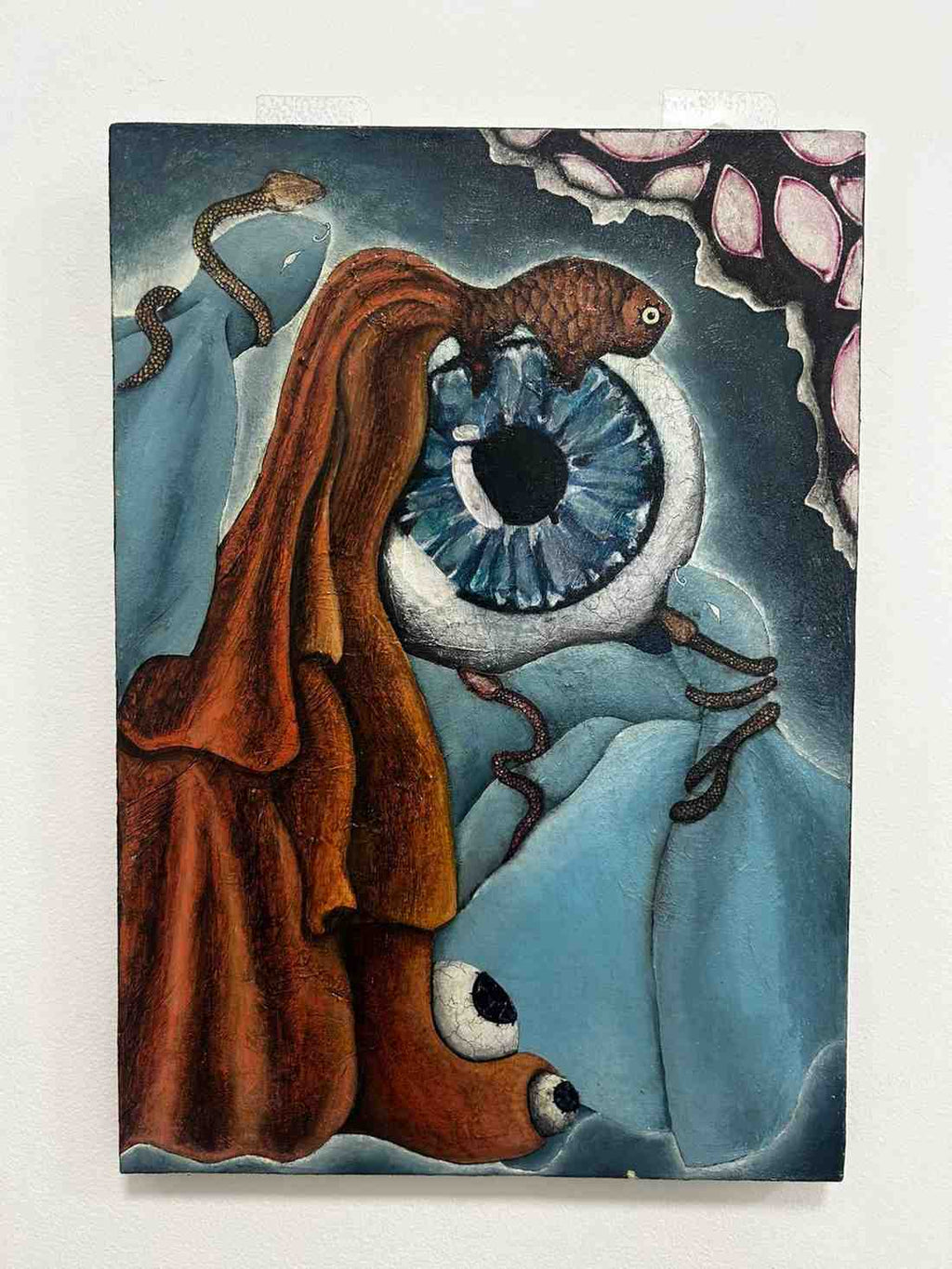 Under The Water original surreal mixed media painting on canvas
