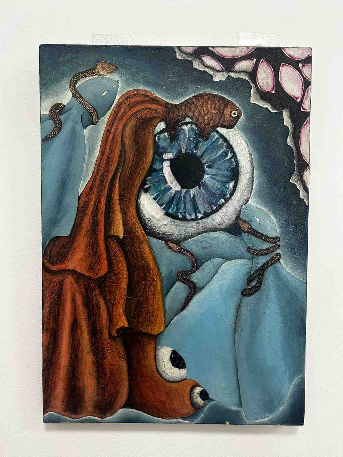 Under The Water original surreal mixed media painting on canvas