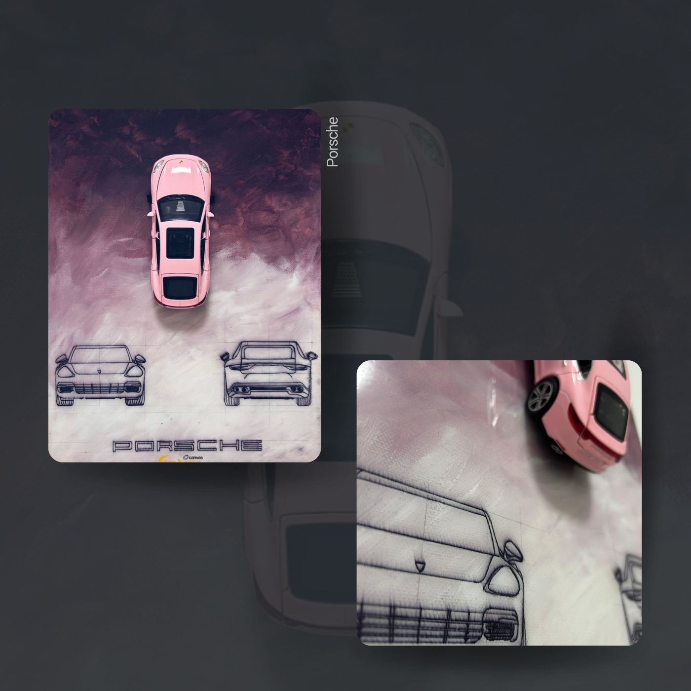 Urban Mirage original framed automotive display artwork