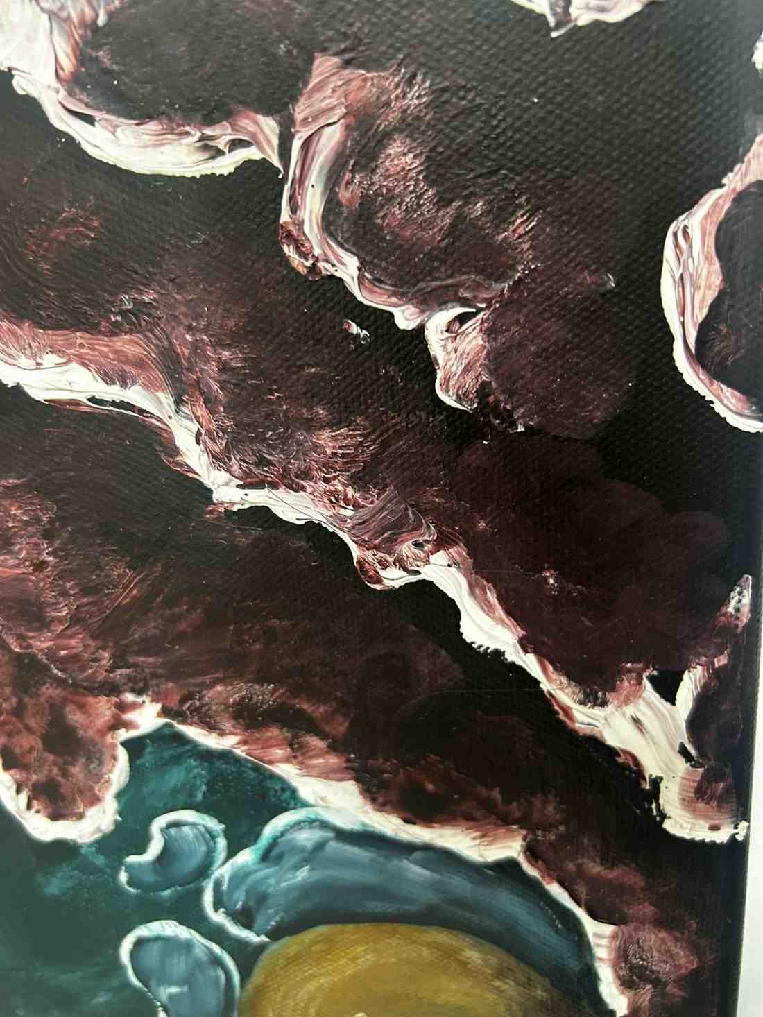 In the Deep Ocean original surreal mixed media painting on canvas