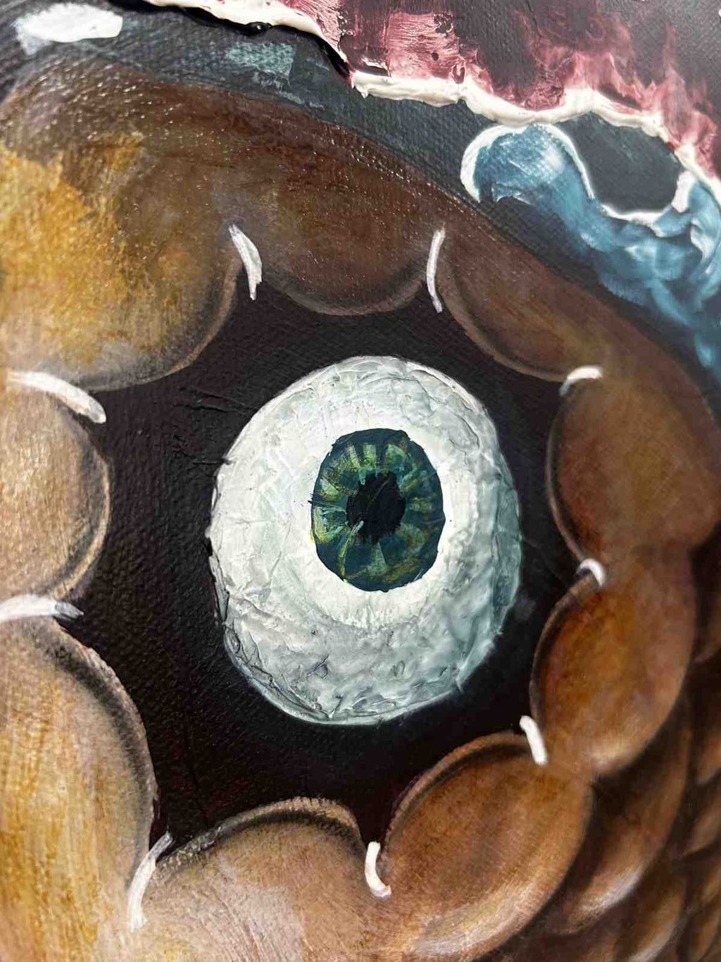 In the Deep Ocean original surreal mixed media painting on canvas