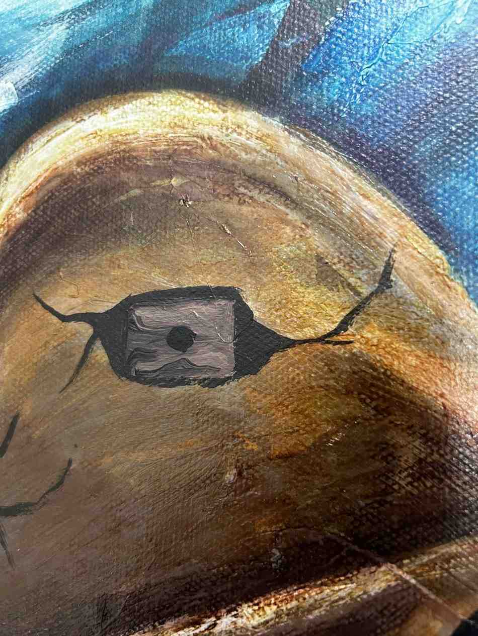 In the Deep Ocean original surreal mixed media painting on canvas