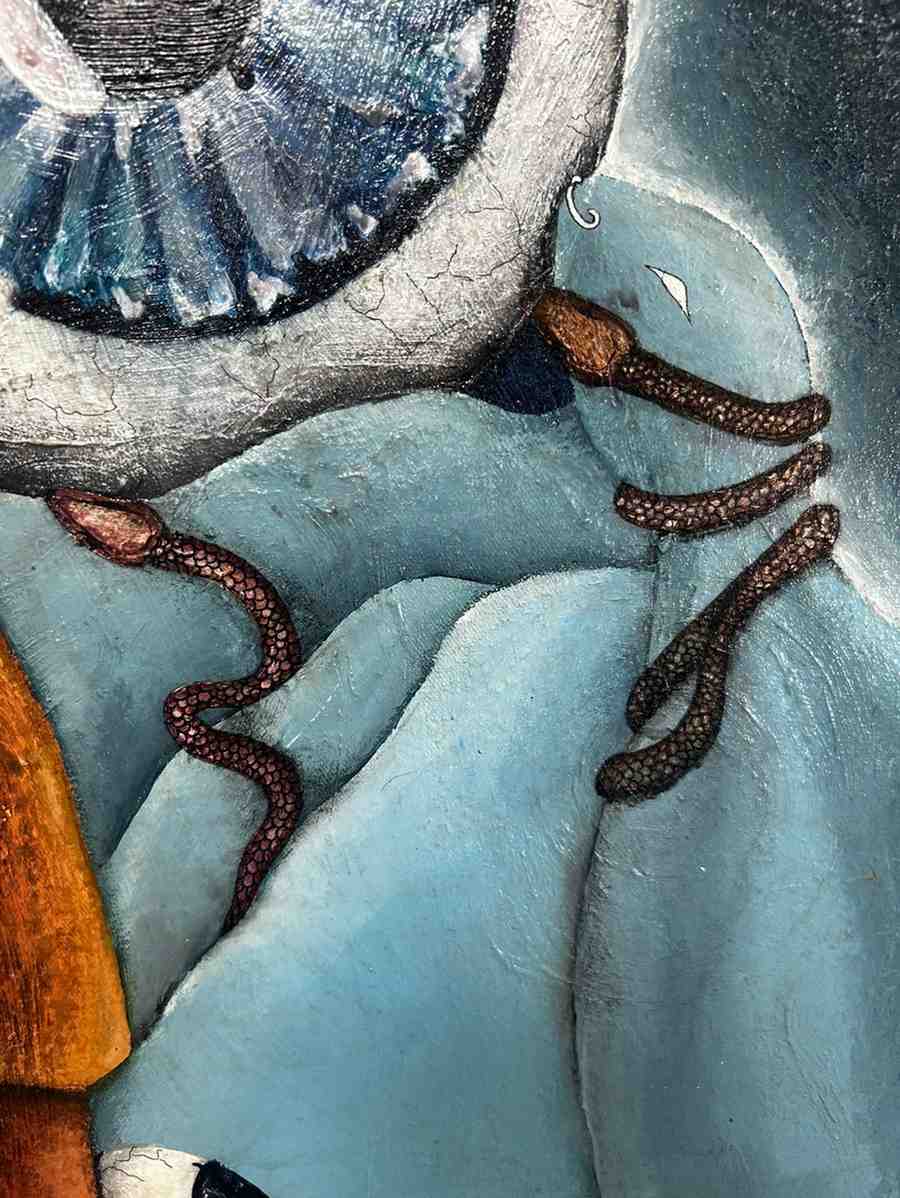 Under The Water original surreal mixed media painting on canvas